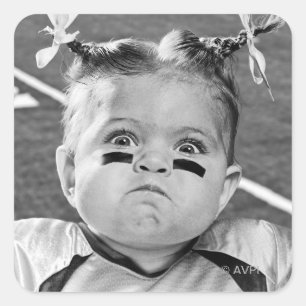 Fußballmädchen Quadratischer Aufkleber