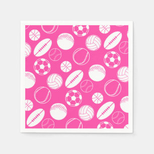 Fußballmädchenball-Sportrosa Serviette