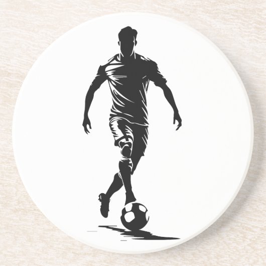 Fußballmann mit Ball Getränkeuntersetzer (Vorne)