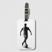 Fußballmann mit Balldesign. Gepäckanhänger (Vorderseite Vertikal)