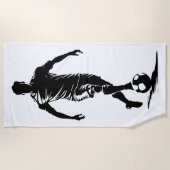 Fußballmann mit Balldesign. Strandtuch (Vorderseite)