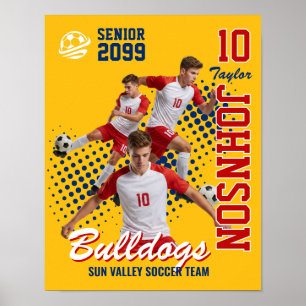 Fußballmannschaft Benutzerdefiniertes Foto Senior Poster