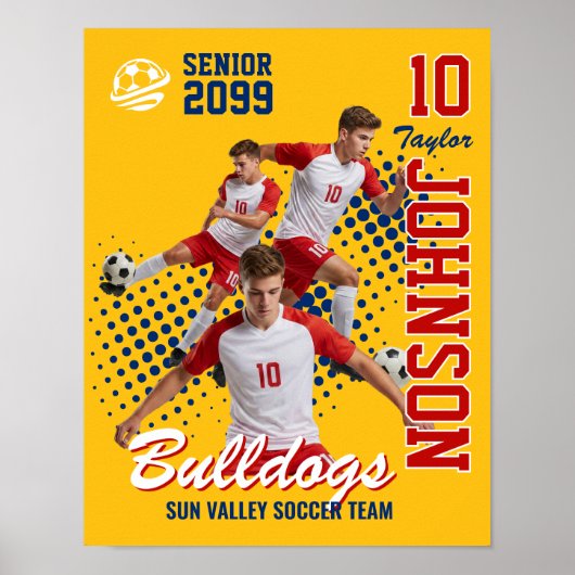 Fußballmannschaft Benutzerdefiniertes Foto Senior Poster (Vorne)