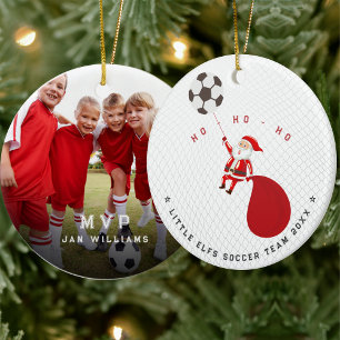 Fußballmannschaft Trainer MVP Santa Weihnachten Keramik Ornament