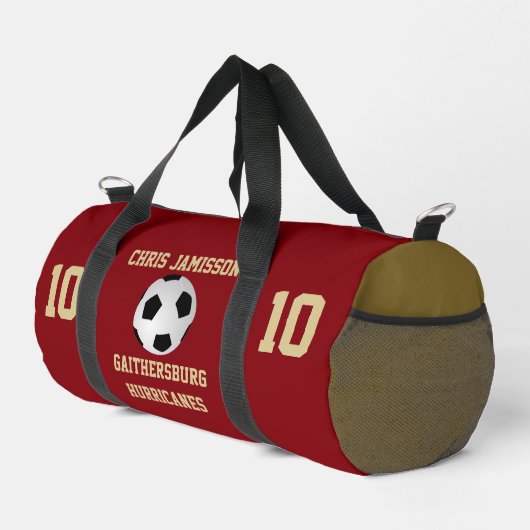 Fußballmannschaft, Trainer oder Spieler Red Gold P Duffle Bag (Rechte Ecke)