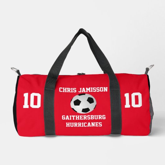 Fußballmannschaft, Trainer oder Spieler Red Person Duffle Bag (Vorderseite)