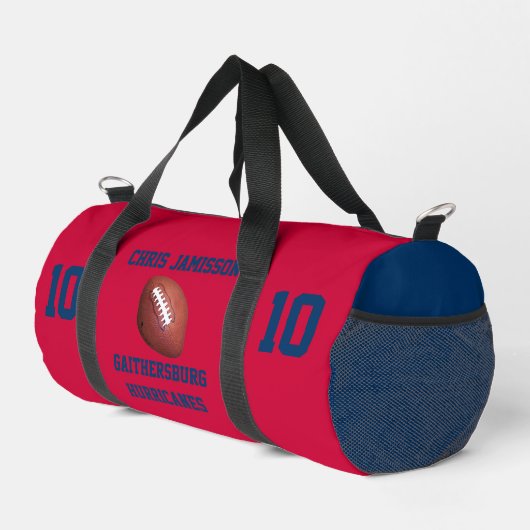Fußballmannschaft, Trainer oder Spieler Rot und Na Duffle Bag (Rechte Ecke)