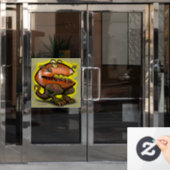 Fußballmonster Fensteraufkleber (Büro Tür)
