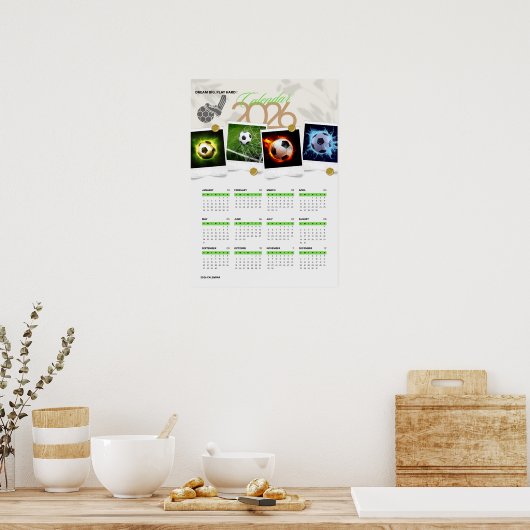 Fußballmotivation 2026 KALENDER Poster (Küche)