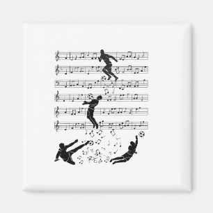 Fußballmusik Footbyll Sport Notenschlüssel Musiker Magnet