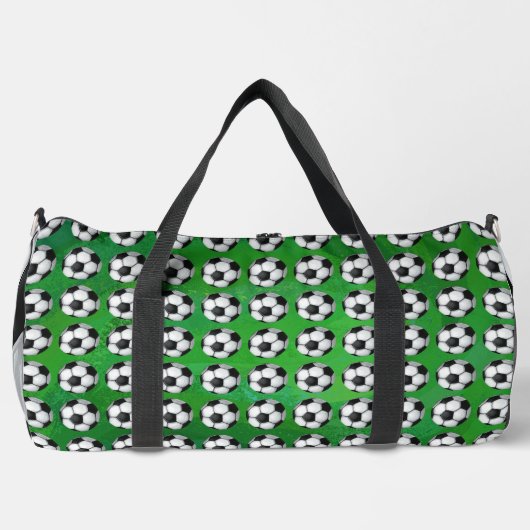 Fußballmuster auf Grün Duffle Bag (Vorderseite)