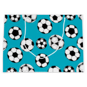 Fußballmuster-Fußbälle | personifizieren Farbe Große Geschenktüte (Vorderseite)