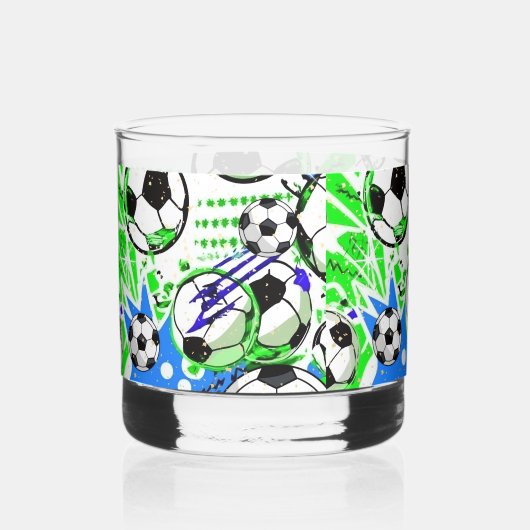 Fußballmuster-Stil Whiskyglas (Vorderseite)