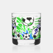 Fußballmuster-Stil Whiskyglas (Rückseite)