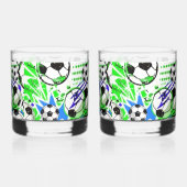 Fußballmuster-Stil Whiskyglas (Rückseite)