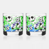 Fußballmuster-Stil Whiskyglas (Links)