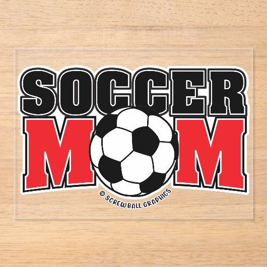 Fußballmutter Acryleinladungen (Vorderseite)