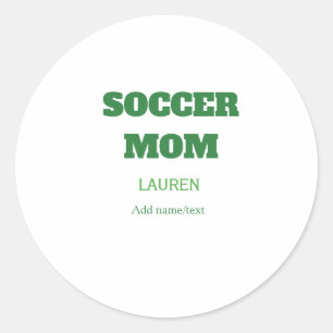 FUSSBALLMUTTER FUSSBALL MUTTERTAG GESCHENKE GRÜN E RUNDER AUFKLEBER
