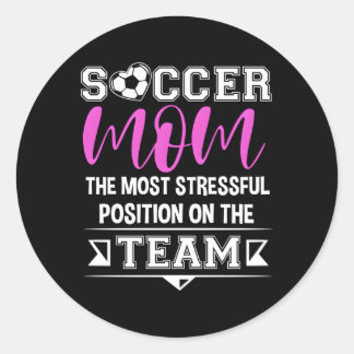 Fußballmutter Gameday Soccer Mama Runder Aufkleber