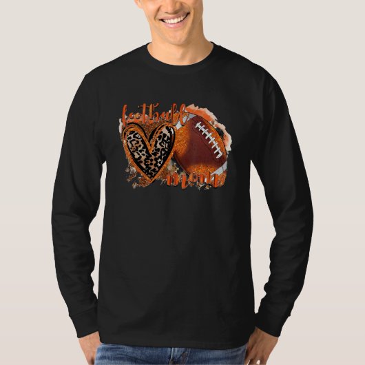 Fußballmutter Leopard Herz Spieltag Frau T-Shirt (Vorderseite)