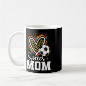 Fußballmutter-Leoparden-Herz-Bunt  Kaffeetasse (Links)