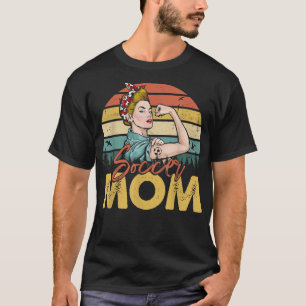 Fußballmutter Lustiger Fußball Damen Retro Vintage T-Shirt