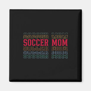 Fußballmutter Lustiger mehrschichtiger Text Mutter Magnet