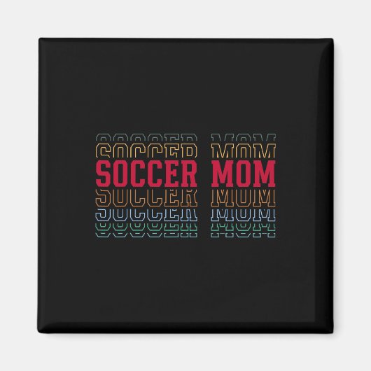 Fußballmutter Lustiger mehrschichtiger Text Mutter Magnet (Vorne)