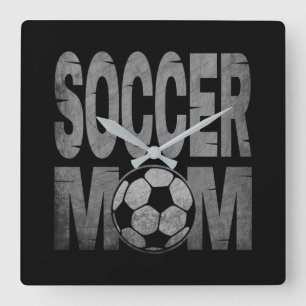 FUSSBALLMUTTER  QUADRATISCHE WANDUHR