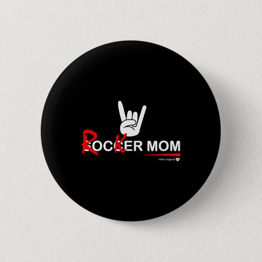 Fußballmutter-Rocker-Mutter - Rock, Rebellisch Und Button (Vorderseite)