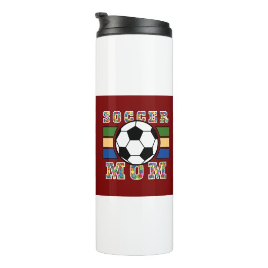 Fußballmutter T-Shirt Thermosbecher (Nach rechts gedreht)