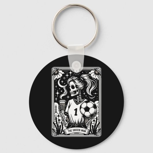 Fußballmutter Tarotkarte _1 Schlüsselanhänger (Vorderseite)