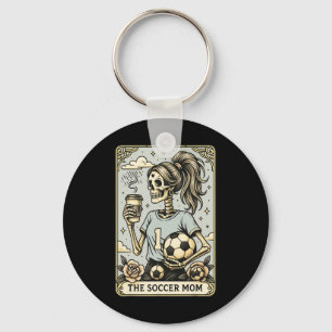 Fußballmutter-Tarotkarte, Vintage-Halloween-Fußbal Schlüsselanhänger