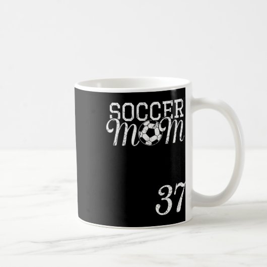 Fußballmutter-Trikot Nummer 37 Lieblingsspieler #3 Kaffeetasse (Rechts)