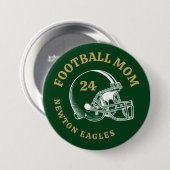 Fußballmutter Vintage-Fußballhelm Personalisiert Button (Vorne & Hinten)