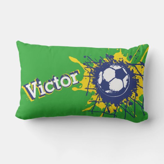 Fußballnetz platsche Jungen Name Lendenkissen (Rückseite)