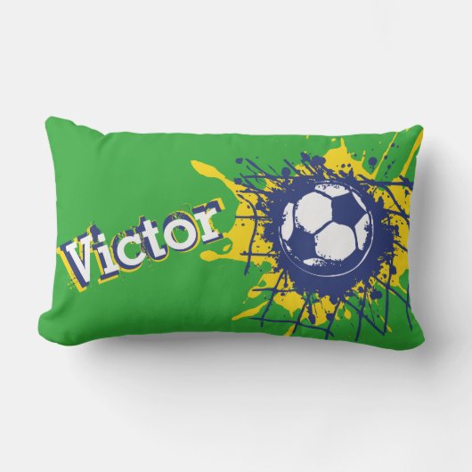Fußballnetz platsche Jungen Name Lendenkissen (Vorderseite)