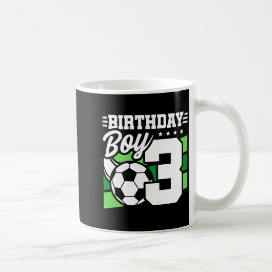 Fußballparty für 3-Jährige, 3. Geburtstag Junge  Kaffeetasse (Rechts)