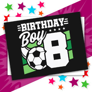 Fußballparty für 8-jährige, 8. Geburtstag Junge Postkarte
