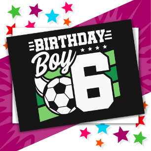 Fußballparty zum 6. Geburtstag für einen 6-jährige Postkarte