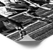 Fußballplakat mit mehrfacher Belichtung Poster (Ecke)