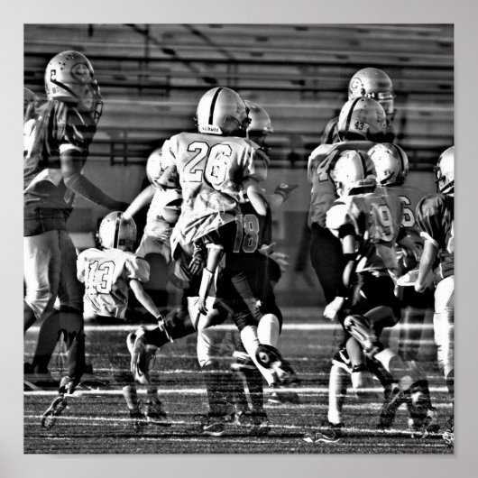 Fußballplakat mit mehrfacher Belichtung Poster (Vorne)