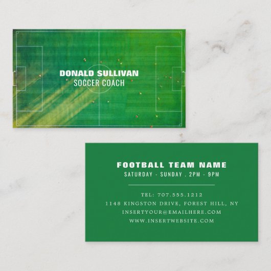 Fußballplatz, Fußballspieler/Trainer/Ref Visitenkarte (Vorne/Hinten)