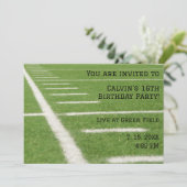 Fußballplatz Geburtstagsfeier Einladung (Stehend Vorderseite)