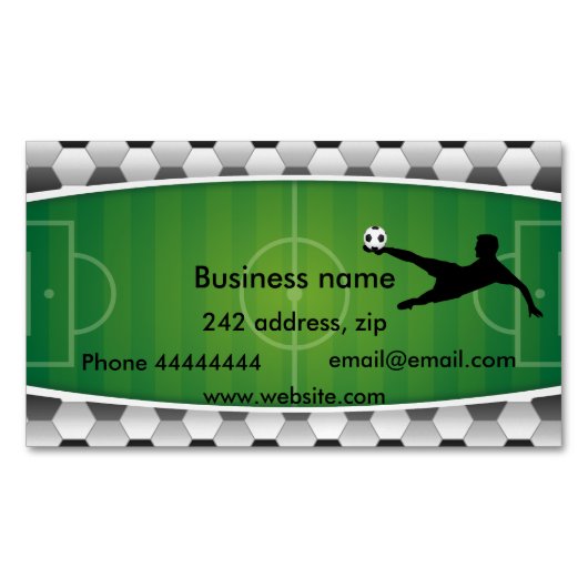 Fußballplatz Magnetische Visitenkarte (Vorderseite)