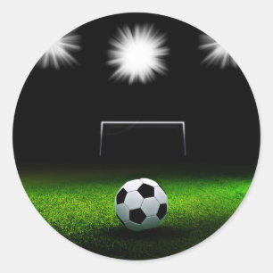 Fußballplatz mit Ball Runder Aufkleber