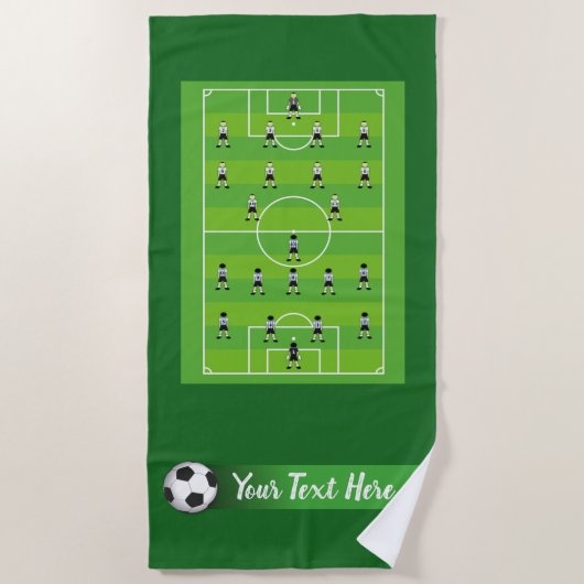 Fußballplatz u. Team Strandtuch (Vorderseite)