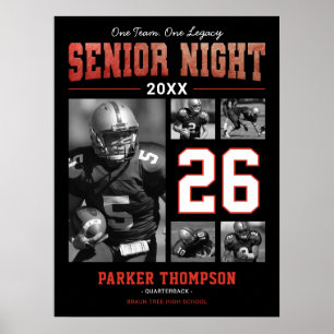 Fußballposter Senior Night Rot Foto Poster