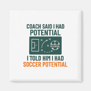 Fußballpotenzial-Schulwand-Trainer-Zitat-Design Magnet