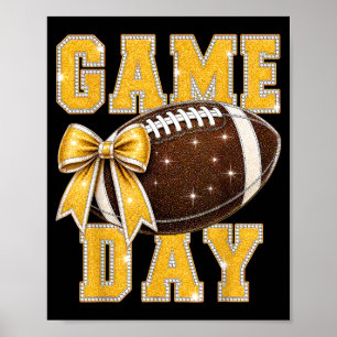 Fußballsaison Game Day Football Mom Gold Vibes Poster